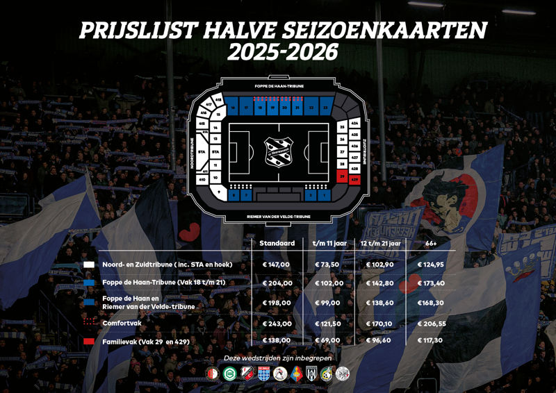 Tribunes En Prijzen Halve Seizoenkaart